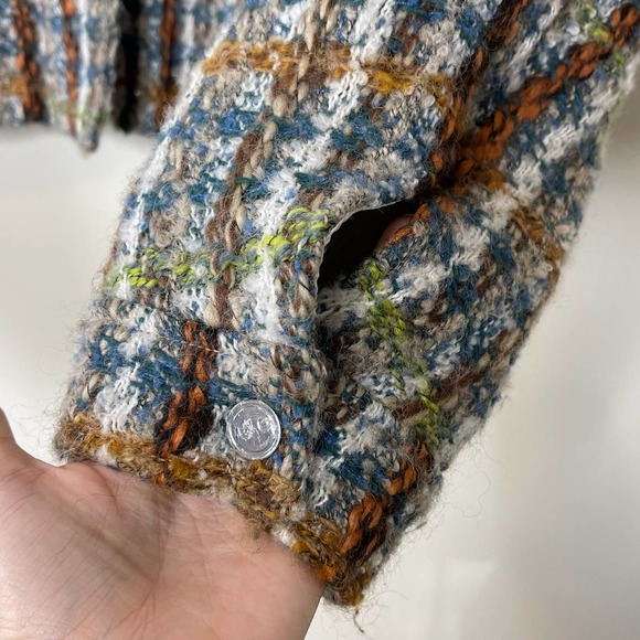 Remain Birger Christensen Aegean Blue Comb Lona Boxy Crop Jacket NWT Size 8 - Picture 5 of 11